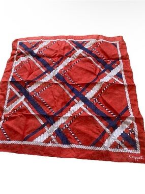 Vintage Ceggali Scarf Nylon Red White Blue Ropes 20.5